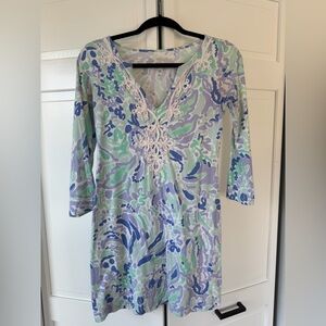 Lilly Pulitzer Lightweight Tunic Dress in Mint, Lavender & White